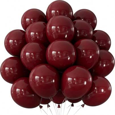 Burgundy Balloons - 50 Pcs 10 Inch Maroon Balloons Strong Thicken Burgundy Balloon Bright Wine Red Latex Party Balloon For Wedding Birthday Graduation Valentine's Day Proposal Party Decorations