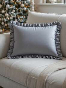 Set Of 2 Luxury Ruffled Cushion Covers 30x50cm For Decoration - 灰色 - 查看 3