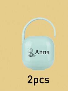 1/2 Custom Name Pacifier Organizer, Personalized Pacifier Organizer, Customizable Pacifier Organizer Gift, PP Plastic Pacifier Box, Portable Pacifier Teether Box, 9.5x6 Cm, Pink/Green/Purple/Blue/White, 15 Logos Available, Space-Saving - Style a - View 9