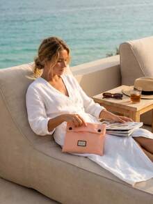 Gucci Bolsa de cosméticos de lona rosa de 8.5" L X 6" H X 2" W, estilo dulce - Rosa - Ver 2