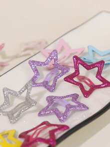20pcs Cute & Sweet Shiny BB Hair Clips, Versatile Daily Wear For Girls - Multicolor - View 8