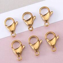20Pcs Gold 304 Stainless Steel Lobster Clasps, Suitable For Handmade Bracelets, Necklaces And Various Chain Connection DIY Jewelry Making Accessories - Stainless Steel Lobster Clasp - View 4
