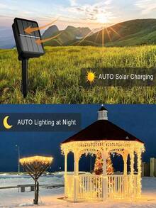 1 Package Of Solar String Lights, 7 Meters Per String, 50/20 LED Beads, 8 Modes, Waterproof Outdoor String Lights, Suitable For Gardens, Courtyards, Fences, Balconies, Outdoor, Holiday Decoration, Room Decoration, Garden Decoration, Wedding Decoration, Outdoor Decoration, Party Decoration, Birthday Decoration, Party Decoration, Neon Lights, Christmas Lighting, Etc. - 粉色 - 查看 7