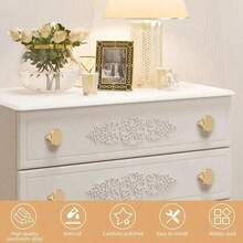 3/6Pcs Golden Handle ,Aluminum Alloy Drawer Knob, Minimalist Black Round Drawer Handle For Home - Multicolor - View 5