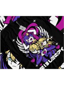 < La vida de mi otro mundo > Camiseta de Anime Ai Hoshino - Linda Novia de Manga Ai y Personajes (Akane, Natsuki) Diseño de Texto Morado y Rosa - Estilo Casual, Adecuada para Fans como Regalo - Todas las Tallas Disponibles - Negro - Ver 8