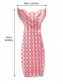 1个美人鱼充气浮床，带有美人鱼和亮片元素，采用PVC材质，适用于泳池派对、游泳池、海滩等场合，需另行购买气泵。 - 美人魚浮床 - 查看 10