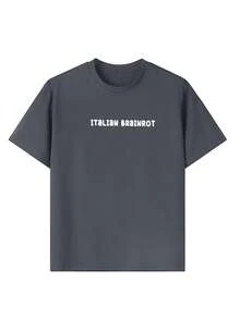 Áo thun in hình ngộ nghĩnh "ITALIAN BRAINROT" dành cho bé trai tuổi teen, thích hợp mặc thường ngày, dạo phố, đi học, dự sự kiện, áo mùa hè thời trang cho bé trai. - Màu xám đen - Xem 8