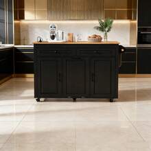 Mobile Storage Islands - Black + MDF - View 1