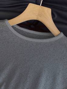 2000年代风格女士透视长袖圆领修身性感露脐短款上衣，夏季必备 - 灰色 - 查看 5