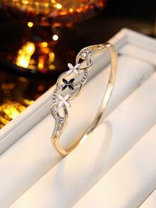 سوار عنصر زهري وكرمة فاخر، مجوهرات عصرية مناسبة للاستخدام اليومي للنساء قطعة واحدة - إسورة - مشاهدة 7