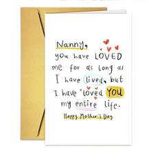 1PC Sweet Nanny Mother's Day Card (With Envelope) - "Nanny, I Have Loved You My Entire Life" Heartfelt Message, Perfect For Grandmother/Mother's Day, Loving Greeting Card - Multicolor - View 7