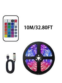 3-65FT Long Smart LED Strip Lights, USB Interface, LED Lights With APP And Remote Control , Night Light Can Be Timed And Brightness Adjusted,Smart 5V 24-Key Remote Control, RGB Color-Changing Strips Suitable For Bedrooms, Living Rooms, Home Decor, Room Parties, Room Decoration,Ambient Lighting In Bedrooms, Living Rooms, Game Rooms, Etc., And Happy Halloween Christmas Decorations - Colored Light - View 17