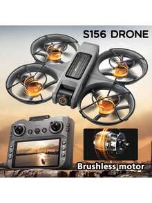 AXNEN 2026升级版S156无人机，配备双摄像头、大型遥控器、无刷电机、光流悬停、智能避障，易于新手操控，适合作为万圣节和圣诞节礼物。 - 彩色 - 查看 2