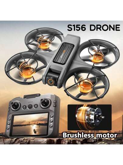 AXNEN 2026 升级版 S156 双摄像头无人机，配备大屏幕遥控器、无刷电机、光流悬停、智能避障，易于初学者飞行——万圣节和圣诞节的完美礼物。