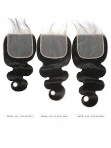 6x6 Inch Transparent Lace Closure Wave Pattern 100% Unprocessed Virgin Human Hair Closure, Pre-Trimmed With Baby Hair, Natural Black - Natural Black - View 3