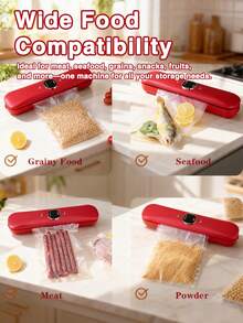 GENAI Máy hút chân không nhà bếp hiệu suất cao, thích hợp cho thực phẩm khô, ẩm và nhiều dầu mỡ. - Đỏ - Xem 2