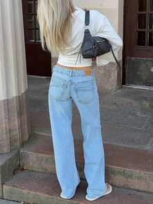 加大码新款时尚纯色荷叶边领优雅长袖圆领上衣，适合度假、约会、上学、旅行、日常穿着，春季白色 - 白色 - 查看 2