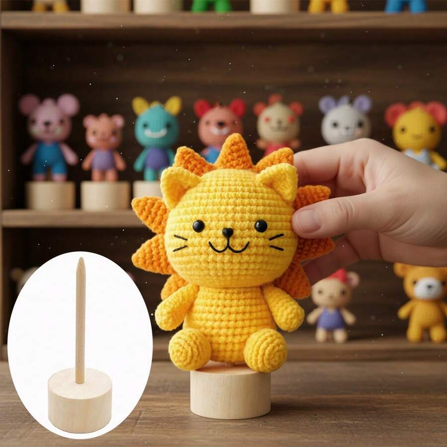 2 Giá đỡ trưng bày móc len mang thông điệp tích cực, đế gỗ điều chỉnh được cho búp bê móc len, giá đỡ trưng bày theo bộ, giá đỡ trang trí cho búp bê móc len thể hiện cảm xúc/Rùa móc len mang thông điệp tích cực/Khoai tây móc len mang thông điệp tích cực/Dưa chua móc len mang thông điệp tích cực