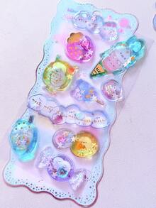Pegatinas decorativas de dibujos animados con brillo en relieve 3D - Multicolor - Ver 18