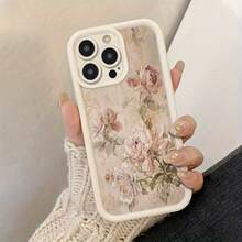 Phone Case - A Vintage-Style Floral Phone Case Made Of High Bamboo, Compatible With Iphone 11, 12, 13, 14, 15, 16, 17 Pro Max, 15 Pro, 14 Plus, And 11 Pro XR XS Max. This Silver High-Transparency Feather Curtain Protective Cover Makes A Perfect Gift,Suitable For IPhone17 Air - 白色 - 查看 1