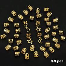 44 chiếc kẹp tóc kim loại rỗng hình sao và trăng, thích hợp cho phụ nữ và bé gái dùng để trang trí ngày lễ, làm kẹp tóc và phụ kiện. - Vàng - Xem 8