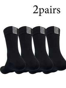 10 Pairs Women's Striped Bow Tie Mid-Calf Socks, Black & White Simple Design, Suitable For Casual & Leisure, Spring/Autumn - Multicolor - View 15