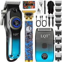 LQT 3pcs Multi-Functional Men's Hair Clipper Kit - Includes Cordless Hair Clippers, Beard Trimmer, Dual-Speed Adjustable Electric Shaver, USB Charging With Multiple Guide Combs. Ideal For Home Haircuts, Everyday Shaving, And Salon Use. A Great Holiday Gift For Fathers, Boyfriends, And Friends. - 彩色 - 查看 13