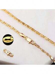 Exquisite Fashion 18K Gold Filled Necklace For Women Men Size 16-30 Inch Chain Necklaces Versatile Elegant And Perfect Fashion Jewelry Gift - Gold - View 2