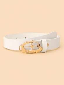 1pc Women's New Fashion Star Buckle Waist Belt, High-End PU Pants Belt For Jeans, Dresses, Student Waistband - Star - View 9
