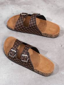 Men's Comfortable Retro Open Toe Slippers - Breathable, Non-Slip, PVC Sole, Buckle Strap, Comfortable Men's Walking Shoes - Suitable For Indoor And Outdoor Use - Coffee Brown - View 5