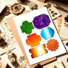MAYJOYDIY - Troqueles de corte de metal con lazo de flores y lazos de corazón plantillas de corte retro de cinta de encaje para manualidades álbumes de recortes papel decorativo para hacer tarjetas - Soportes para pestañas plegables - Ver 2
