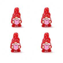 4pcs Valentine's Day & New Year Theme Silicone Beads, Dwarf Holding Heart, Suitable For DIY Jewelry Making, Bracelets, Beaded Pens, Keychains And Bag Accessories Crafts - Love Elf - View 14