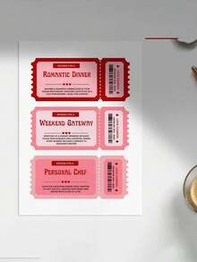 Printable Date Idea Coupons, Digital Download Vouchers, Anniversary, Valentine'S Day, Date Night, Custom Love Coupons,Gifts For Wives, Family, Friends, And Colleagues, Valentine's Day, Wedding Season, Souvenirs, Bridesmaid Gifts, Ramadan - Multicolor - View 4