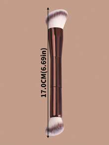 1pc Professional Double-Headed Makeup Brush, Powder Brush, Blusher Brush, Soft Fiber Cosmetic Tool, Easy To Carry, Travel Brush,Foundation Brush,Concealer Brush,Blush Brush,Contour Brush,Blush Brush,Bronzer Brush,Powder Brush,Foundation Brush,Blush Brush - Brown - View 5