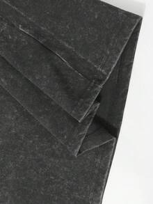 Men's Washed Vintage Crewneck T-Shirt, 100% Cotton 230GSM, Godspeed  Highway Car Print, Retro Faded Style, American Streetwear, Summer Outfit, For Daily Commute, Streetwear, Music Festivals, Friends Gatherings, Valentine's Day Gift For Boyfriend - 黑色 - 查看 7