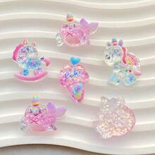 5/10/20pcs Vibrant Animal Themed, Colorful Unicorn Resin Charm Accessories - Ideal Gifts For Christmas, Valentine's Day, New Year - Unicorn - View 3