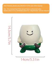 1个可爱笑脸多肉植物花盆,卡通树脂坐姿雕塑花盆,带排水孔,适合小型植物和多肉植物,耐候性强,室内/室外装饰,送给植物和园艺爱好者的精美礼物 - A - 查看 6