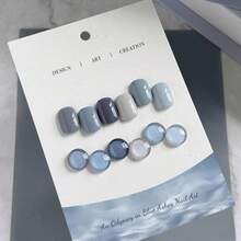 GAOY Blue Ashes Gel Nail Polish, 6 Colors Blue Nail Polish Set, Soak Off UV Cure Gel For DIY Manicure At Home And Salon - ColorA - 查看 3