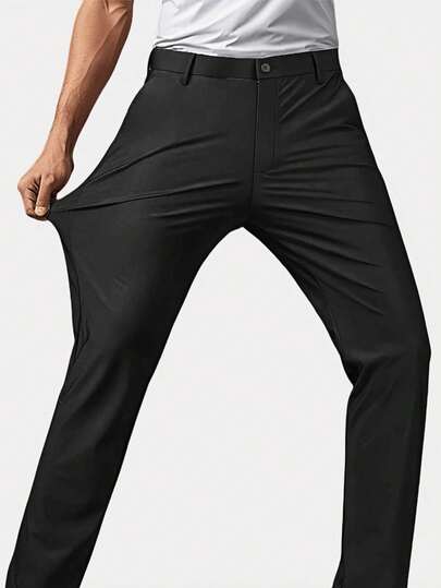 Herren Business Lässig Stretch Hose, leicht für den Sommer. Knitterresistent, maschinenwaschbar. Formelle Anzughose, ideal für Golf, Herren Anzughose.