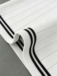 GRDR 男士圆领简约罗纹针织短袖T恤 - 休闲日常穿着 - 白色 - 查看 6