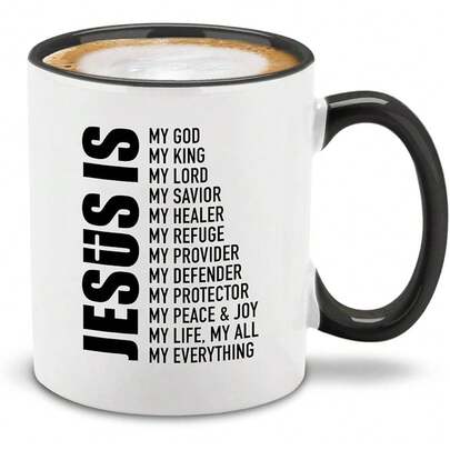 Shop4ever Jesus Is My Everything Ceramic Coffee Mug Cup, Religious 11 Oz. (Black Handle)