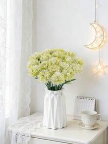 5/200 piezas Diente de león artificial de plástico, seda flor adecuada para decoración de otoño, jarrones de boda, hogar, restaurante, decoración de dormitorio, suministros para fiestas de cumpleaños y días festivos, decoración de jardín al aire libre, San Valentín, regalos de graduación - Verde claro - Ver 9