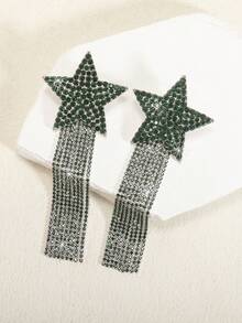 Dây tua rua đính kim cương màu xanh lá cây