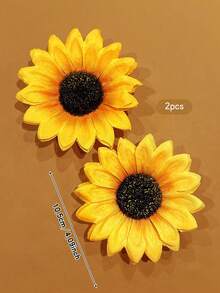 2pcs Large Sunflower Hair Clips, Suitable For Everyday Use - Multicolor - View 8