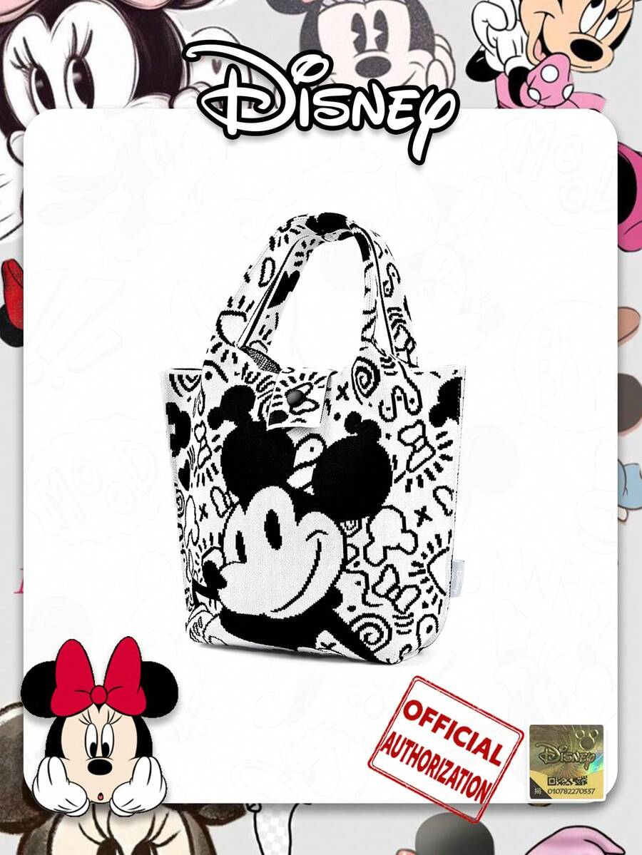 Disney []  Cartoon Pattern Snap Closure Handbag, Shopping Tote Bag, Suitable For Daily Matching, Parties, Festivals, Gift For Friends - Nhiều màu - Xem 1