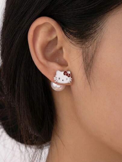 SANRIO 可爱卡通柔美韩式Hello Kitty耳环，少女风饰品