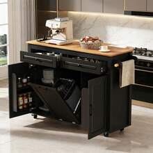 Mobile Storage Islands - Black + MDF - View 1