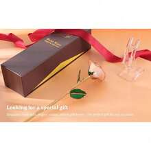 Luxurious 24K Gold-Plated Brass Artificial Rose - Pink Floral Gift For Special Occasions - 1PC(1PC) - View 3