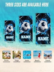Personalized Children's Beach Towel, Perfect Summer Birthday Gift, Suitable For Various Summer Occasions. Customizable Beach Towel And Accessories, Applicable For Beach, Swimming Pool, Travel, Camping, Yoga And Other Scenarios. - Multicolor - View 3