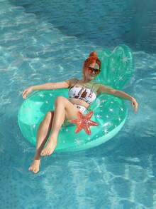 1pc Outdoor Summer PVC Inflatable Starfish Adult Backrest Lounge Chair With Water Games And Swimming Rings, Suitable For Beach Parties And Beach Water Sports, Pool Inflatable, Beach Essentials, Pool Float - Multicolor - View 4